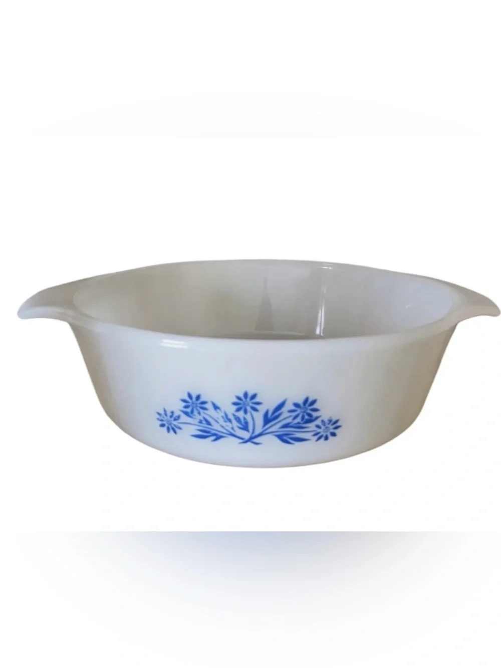 Vintage Anchor Hocking Fire King 1 quart blue Cornflower design casserole dish
